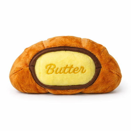 Croissant with Butter Plush Dog Toy