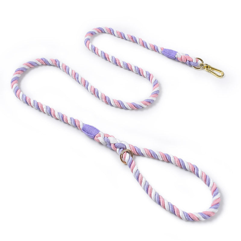 Handmade Colorful Cotton Rope Dog Leash